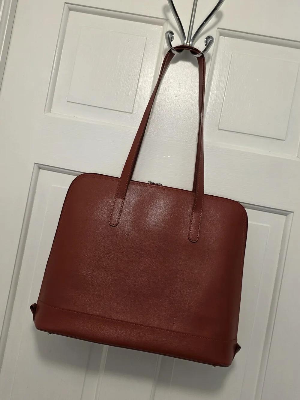 Jack Georges Red Safiano Leather Laptop Tote, Business, Travel, School